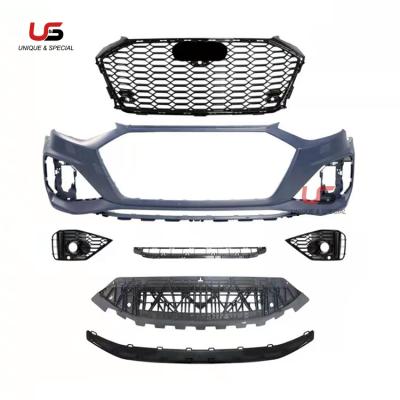 China High Quality PP Auto Parts Body Kit For Audi A4 S4 Upgrade To 2021 RS4 Front Bumper With Grill PP Material for sale