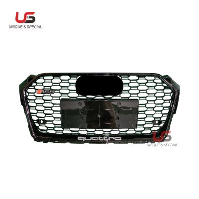 China High Quality ABS PLASTIC Front Bumper Grill For Audi 2017-2019 A5 Modified To RS5 Grille Honeycomb Mesh ABS Material RS5grill RS5 Bumper for sale