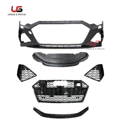 China High Quality Auto PP Body Kit For Audi A6 C8 Upgrade To 1:1 RS6 Front Bumper With Honeycomb Grill PP Material 2019-2020 for sale