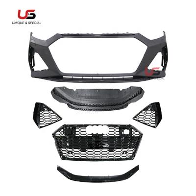 China High Quality PP Auto Body Kit For Audi A7 RS7 Upgrade To Front Bumper 2019-2020 1:1 PP Material Body Kit With Honeycomb Grill for sale