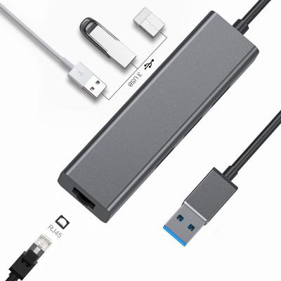 China Factory Direct Sales Aluminum Alloy Shell Usb A To Rj45 3 In A Usb Hub Hub Usb for sale