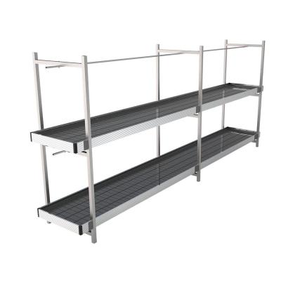 China Clear Hydroponic Flood Trays Double Ebb And Flow Rolling Benches for sale