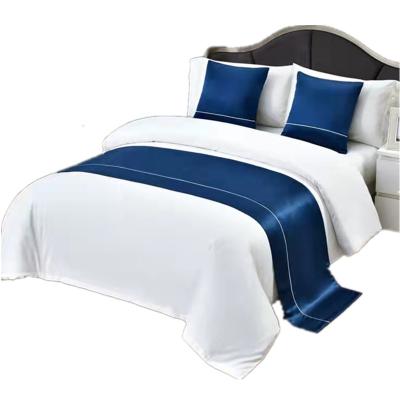 China Luxury Single Color Hotel Bed Runner Design Bed Slings And Runners Five Star Disposable In Bedding Set for sale