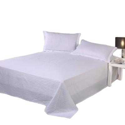 China Disposable Customized Star Hotel Used Egyptian Cotton Fabric Plain Hotel Bed Sheet for sale