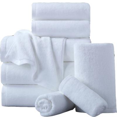 China Viable White Soft Hotel Towels Set 100% Cotton Washcloth Face Cloth Dobby Luxury Bath Towel With Customize Size And Logo for sale