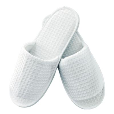 China Factory Disposable Doctor Slipper Bathroom Slippers Size Toe White Cotton Waffle EVA Sole Hotel Slipper Custom for sale