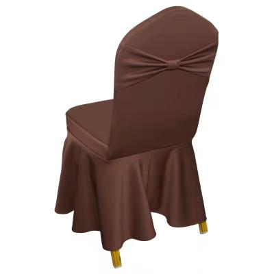 China Spandex 2021 luxury and fashion chair cover with bow tie decoration hotel banquet wedding jacquard chair cover for sale