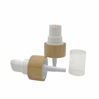 China Non Spill Processing Factory Direct Selling 18 20 24 PP Plastic Wood And Bamboo Pump For PET Bottle for sale