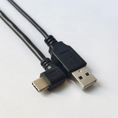 China Mobile Phone 50CM 90 Degree Right Angle Type C Male To USB 2.0 Cable for sale