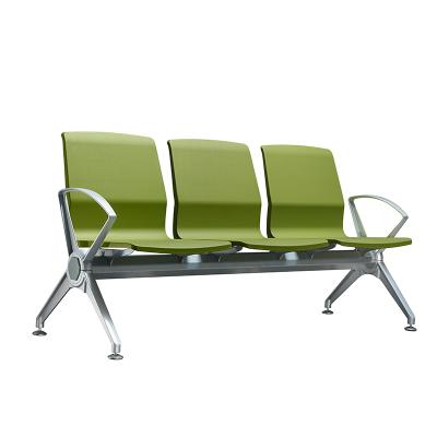 China Modern 3 Seats PU Waiting Chair For Public Lounge Chair Aluminum Airport Area Waiting Chair for sale