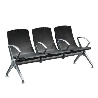 China Modern Aluminum 3 Seat Chair PU Padding Waiting Bench For Airport And Hospital Lounge Area for sale