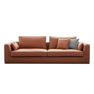 China Modular Luxury Leather Office Sofa Furniture Orange Executive Sofa Set 1 1 3 Seater for sale