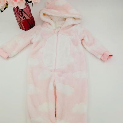 China QUICK DRY good quality thickening fleece flannel children's clothing pajamas zipper baby hoodie set for sale