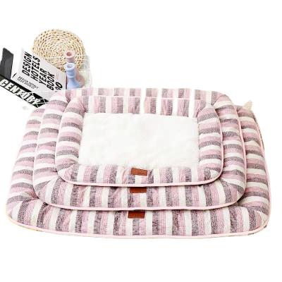 China Wholesale custom fashion cashmere small and medium thickened travel protection in the winter bed sofa pet bed for sale