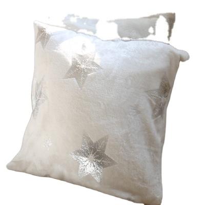 China Five Pointed Star Wholesale Custom Luxury Silver Super Soft Waterproof Flannel Core Wrap Sofa Cushion Covers for sale