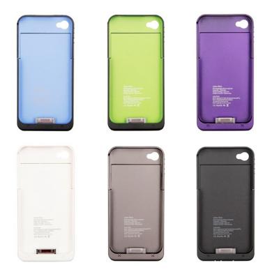 China Black / White iPhone 4s Charge Case Backup Battery Pack Cover 2000mah Power Bank for sale