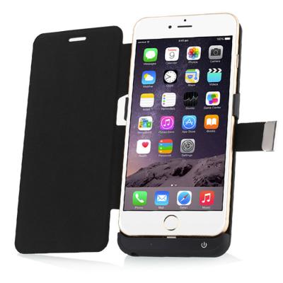 China Gifts Leather Protective Iphone 6 Plus Charging Case Black Color  5800mAh for sale