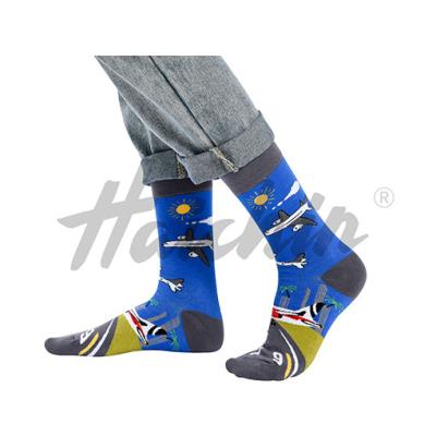 China Men Women Antibacterial Sweat-absorbent Crew Socks Casual Cotton Cartoon Novelty Breathable Skateboard Socks for sale