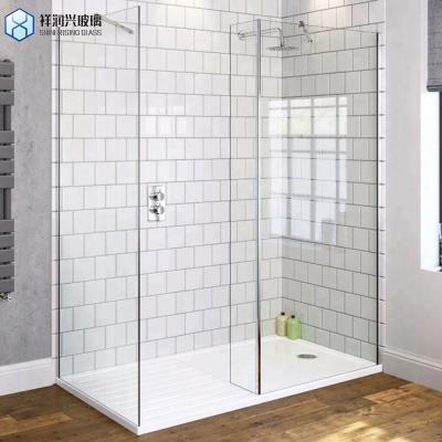 China Customizable Tempered Glass Single Sliding Door Frameless Shower Room SGS Certificate for sale