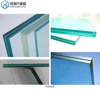 China Flat Polished Edge Work Building 6mm 8mm Double Toughened Tempered Laminated Glass Panels for sale