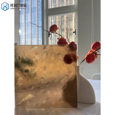 China Bamboo Rolled Glass for Single Glass Wired/Decorative/Bathroom Glass in Bamboo Design for sale