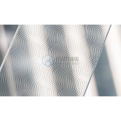 China Flat Customized Patterned Glass for Door and Window Glass Bathroom Glass Partitions for sale