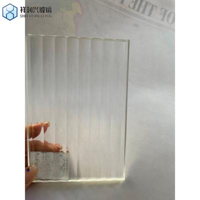 China Clear Reeded Glass Textured Tempered Glass for Window and Door Decoration Flat Design for sale