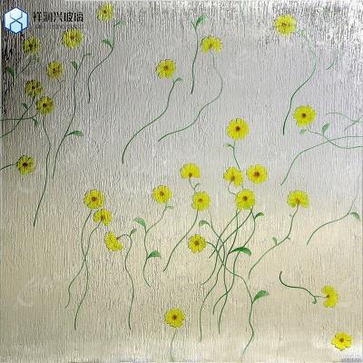 China Flat Tempered Acid Etched Glass Stained Decorative Glass Sheet Wall Art Frosted Glass for sale