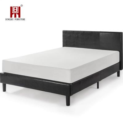 China Comfortable King / Queen / Full Size Bed Frame Faux Leather Bed Frame Prado Italy Black Bed for sale