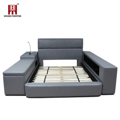 China Dingzhi Modern Design Bed Storage Room Luxury Furniture Wooden King Size Bed for sale