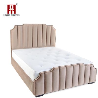 China Storage Dingzhi Furniture Bed Room Solid Wood Upholstered Bed Frame Luxury King Size for sale