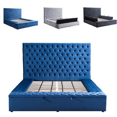 China Dingzhi Furniture King/Queen Size Bed Bedroom Lit Simple Elegant Cama Storage Beds for sale