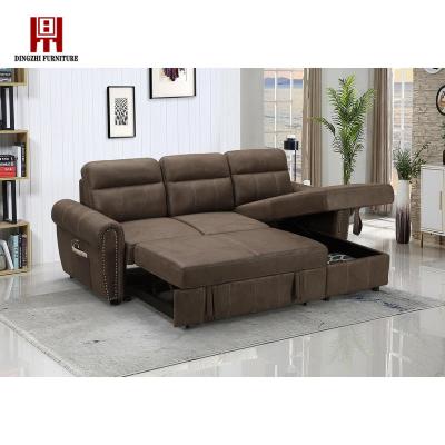 China Foldable L-shaped Folding Sofa Bed Living Room Sofa With Bed for sale