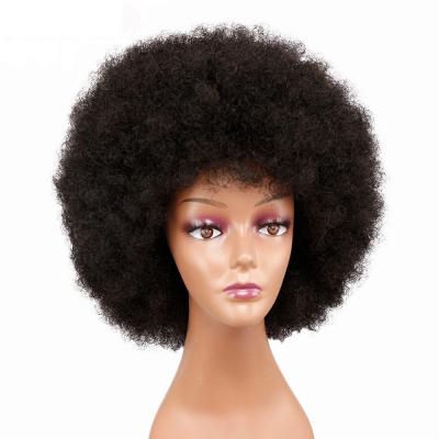 China 2021 Hot Sale African Curly High Quality Machine Building Wigs Color Women's Explosion Synthetic Hair for sale