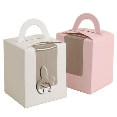 China Wholesale Recyclable New Bakery Color Windowed Paper Cake Box Packaging Birthday Can Be Customized With Handle for sale