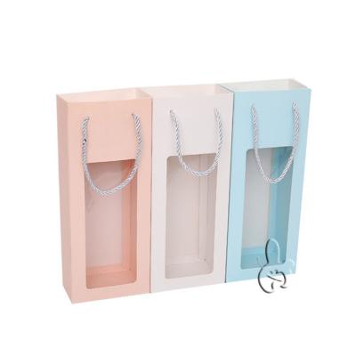 China Wholesale Recyclable Window Packing Box Recyclable Wholesale Window PVC Drawer Paper Box Waterproof Gift Box Handheld Folding Custom Logo for sale