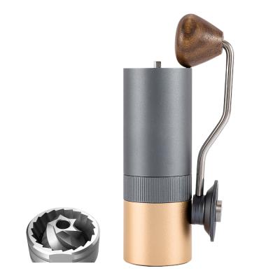 China Stored New Household Aluminum Alloy Indoor Portable Walnut Handle Handheld Grinder Coffee Bean With Removable for sale