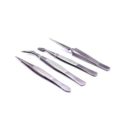 China Wholesale 4PC High Hardness Tools Tweezers Mirror Reverse Tweezers Set DIY Repair Tweezers for sale