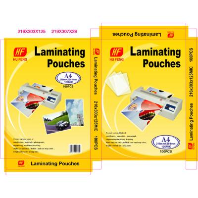 China A4 A3 Moistureproof POCKET POCKET Film Laminating Pockets Laminating Sheet Film 40MIC 80mic 125MIC 150MIC 175MIC 200MIC 225MIC 250MIC 350MIC for sale