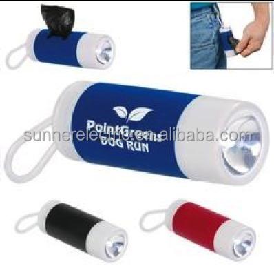 China OEM Sustainable Dog Waste Dirt Bags On Roll With LED Dispenser Holder for sale