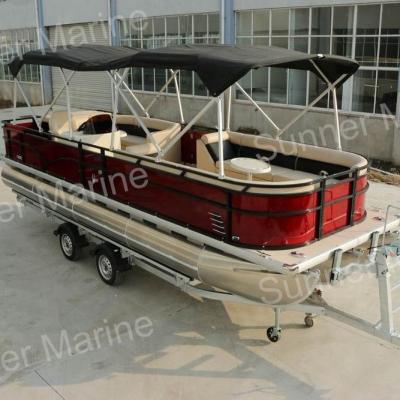 China Luxury Aluminum 25ft Pontoon Boat Party Boat Suit For Container Load, Triple Pontoon Tube, CE Approved for sale