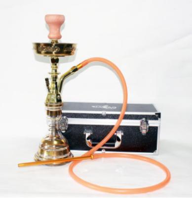 China Luxurious Golden Sheesha Zinc Alloy Hookah High End Charcoal Plate with Aluminum Suitcase for sale