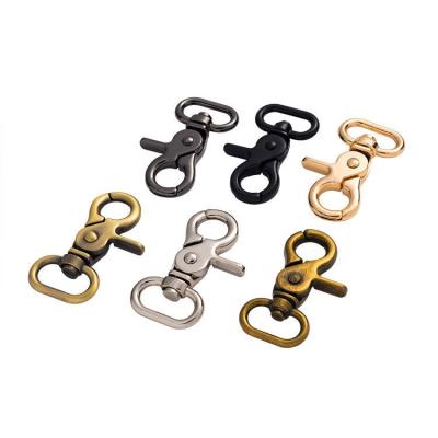 China Zinc Alloy Spring Snap Hooks Rings Engraved Small D-Ring Carabiner Swivel With Lobster Clasp Bag Luggage Strap for sale