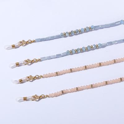 China Environmental Friendly Women Sun Glass Beaded Chain Glasses And Face Mask Strap Holder Beaded Glass Chain For Glasses for sale