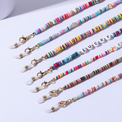 China Rainbow Color Polymer Clay Masking Fashion Chains Multifunctional Environmental Friendly Anti Loss Sunglasses Eye Glass Chain for sale