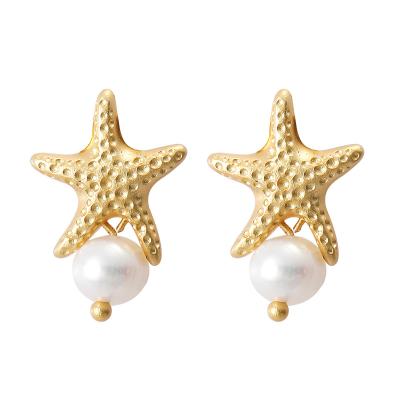 China Environmentally Friendly Silver Gold Plated Inlaid Simple Earrings Temperament Female Japanese and Korean Sterling Zirconium Pearl Earrings for sale