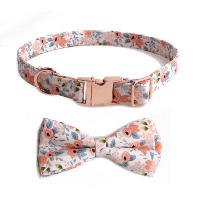 China Low Price Soft Padded Dog Bowknot Bow Tie Dog Collars With Metal Buckle for sale