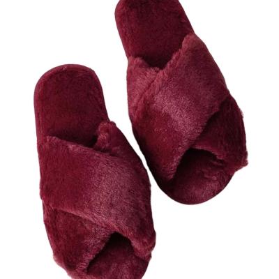 China Fashion Trend Home Slippers Wholesale Indoor Bedroom Slippers Hairy Fur Slippers for sale