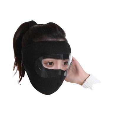 China Windproof Warm Breathable Windproof Face Maskes With Transparent Anti-fog Fleece Hood Motorcycle Cycling Eye Shield Facemask for sale