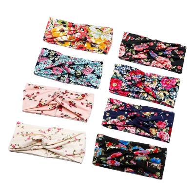 China Popular Elastic Yoga Hair Band Flower Printing Sports Headband Sweat Absorption Band Women for sale